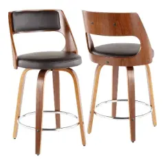 Set of 2 Cecina Upholstered Counter Height Barstools - Lumisource