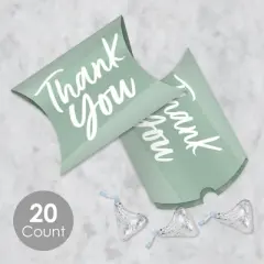 Big Dot of Happiness Sage Green Elegantly Simple - Favor Gift Boxes - Guest Party Favors Petite Pillow Boxes - Set of 20