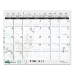 Recycled Wild Flower Wall Calendar, Wild Flowers Artwork, 15 x 12, White/Multicolor Sheets, 12-Month (Jan to Dec): 2026