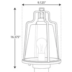 Progress Lighting Benton Harbor 1-Light Outdoor Wall Lantern in Black with Clear Glass Shade
