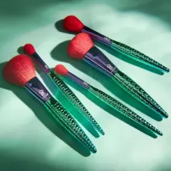 MODA Brush Mythical Sweet Siren 6pc Travel Sized Makeup Brush Flip Kit, Includes Powder, Complexion, Eye Brushes, and Flip Case