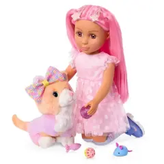 Glitter Girls Plush Kitten and Accessories Mittens & GG Cat Playset: Stuffed Animals Set with 20 Pieces