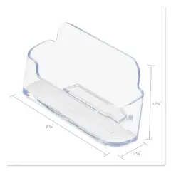 Deflecto Horizontal Business Card Holder Holds 50 2 X 3 1/2 Cards Clear 70101