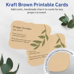 Avery Kraft Brown Invitation Cards, 5" x 7" Rectangle Flourished Edge