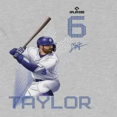 MLBPA Men's Taylor Pw Licensed Mlb Chris Taylor Los Angeles Dodgers Short Sleeve Graphic Cotton T-Shirt - Sport Grey M