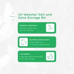 FCMP Outdoor 31 Gallon Salt & Sand Storage Box, Deck Container for Patio, Yellow