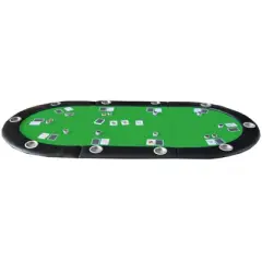 DSVIMOY Folding Poker Table Top for 10 Players, Tri-Fold Texas Holdem Blackjack Game Tabletop, Green, 84"*42"*1"