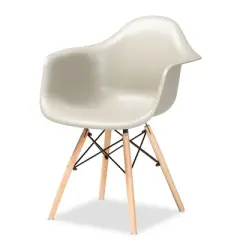 4pc Galen Plastic and Wood Dining Chair Set - Baxton Studio