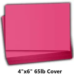 Hamilco Colored Scrapbook Cardstock Paper 4x6 Card Stock Paper 65 lb Cover 100 Pack (Fuchsia Pink)