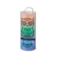 Ganz 12" Prelit LED Battery Operated Owl Hanging Halloween Lantern - Orange/Black