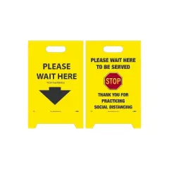 National Marker Double-Sided A-Frame Sign "Please Wait Here/Please Wait Here to be Served " 19" x