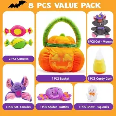 Joyfy Halloween Party Favors 8 PCS Pumpkin Playset for Baby Toddler Kids  Halloween Goodie Bags Fillers Fun Play Toy Decor School Classroom Prizes