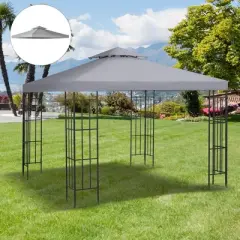 Gulches 9.8*9.8 Gazebo Replacement Canopy&pound;&not;2-Tier UV Top Cover for 9.84*9.84&pound;&not;Ideal for Outdoor Use, Light Gray&pound;&uml;top only&pound;&copy;