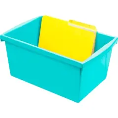 Storex Medium Classroom Storage Bin, Teal