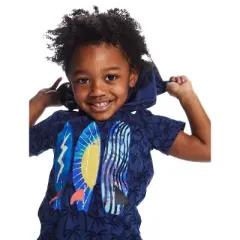 Andy & Evan Toddler Boys Surfboard Hooded Tee Blue, Size 2T