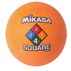 Mikasa 4-Square Rubber Playground Ball, 8-1/2 Inch, Neon Orange
