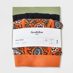 Men's Medallion Print Boxer Briefs 2pk - Goodfellow & Co&trade; Orange