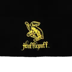 Harry Potter Hufflepuff Badger Embroidered Logo Black Cuffed Knitted Beanie hat