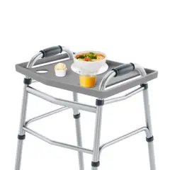 Fleming Supply Walker Tray Table with 2 Cup Holders for Folding Walkers (Gray)