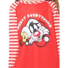 Looney Tunes Girls Christmas Pajamas Tweety Bird Sylvester Cat Pajama Nightgown