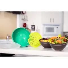 Jokari Fruit and Vegetable Salad Storage Bowl with Slotted Strainer Base Comes with Sealed Lid