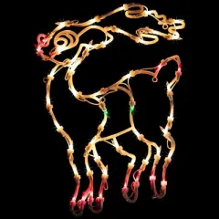 Northlight Lighted Reindeer Christmas Window Silhouette - 18" - White - Multicolor Lights