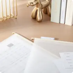 U Brands 5ct Frosted Poly Hanging File Folder with Gold Rods