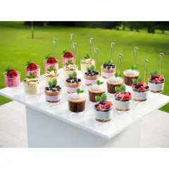 Exquisite Mini Dessert Cups With Spoons - Disposable 2 oz Small Mousse Cups with Spoons- 2 Oz Cups