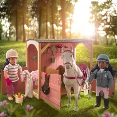 Our Generation Horse Barn Playset for 18" Dolls - Saddle Up Stables - Pink