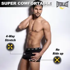 Everlast Value Pack 6pcs Mens Cotton Boxer Briefs Breathable Tagless Stretch Underwear For Men
