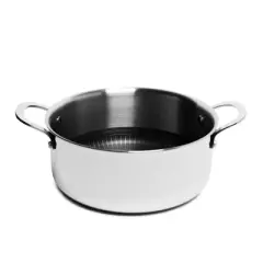 Lexi Home Tri-ply 4.8 Qt. Stainless Steel Casserole Pot with Glass Lid
