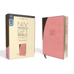 Niv, Premium Gift Bible, Leathersoft, Pink/Brown, Red Letter Edition, Comfort Print - by  Zondervan (Leather Bound)