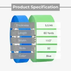 PSBM 32 Rolls Blue Painters Masking Tape, 1.5" x 60 Yards, 5.5 Mil for Walls Painting