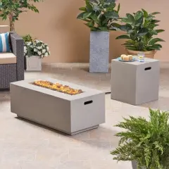 GDFStudio Hearth Outdoor 40,000 BTU Lightweight Concrete Fire Pit Table