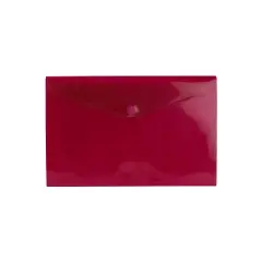 JAM Paper Plastic Envelopes with Hook & Loop Closure Letter Booklet 9.75 x 13 Red 12/Pack