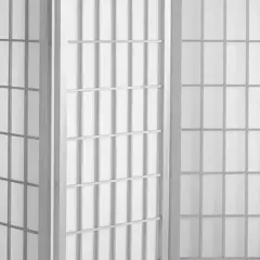 6 ft. Tall Window Pane Shoji Screen - White (4 Panels)