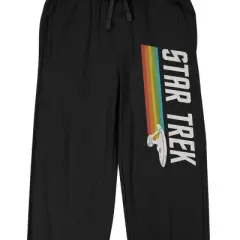 Star Trek Original Series Enterprise In Motion Men's Black Sleep Pajama Pants