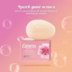 Caress Daily Silk White Peach & Orange Blossom Scent Bar Soap - 8pk - 3.75oz each