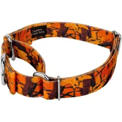 Country Brook Petz Orange Sunset Camo Martingale Dog Collar and Leash