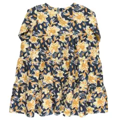 RuffleButts Girls Long Sleeve Tiered Dress