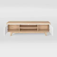Fort Worth TV Stand for TVs up to 68" White/Brown Wood Grain - CorLiving