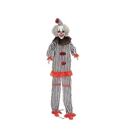 8 Ft. 2" Light-Up Lifting Clown with Hat Halloween Decoration - Black One Size