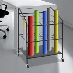 YIYIBYUS Mobile Paper Rolls Organizer, Floor File Material Storage Rack