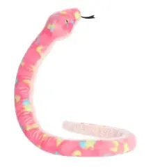 Aurora X-Large Colorful Bubblegum Snake Playful Stuffed Animal Pink 51"