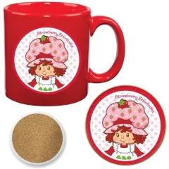 Courtside Market Strawberry Shortcake Vintage 20 oz Mug & Ceramic Coaster Set