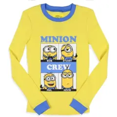Despicable Me Boys' Minions Crew Bob Stuart Phil Kevin Sleep Pajama Set Yellow