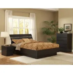 Wood Scottsdale 5 Drawer Chest in Coffee Brown-Tvilum
