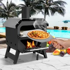 Tangkula 12" Outdoor Pizza Oven w/ Pizza Stone Pizza Peel & Oxford Cloth Cover