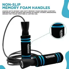 RDX Sports Skipping Rope with Anti-Slip Soft Memory Foam Weighted Handles, 10.3FT Adjustable Tangle-Free PVC Coated Steel Jump Cable