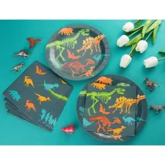 Juvale 100-Pack Gray Disposable Paper Napkins for Dinosaur Party Supplies (6.5 x 6.5 in)